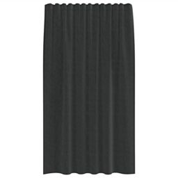 Berkfield Home Voile Curtains with Rod Pockets 2 pcs Black - thumbnail 4