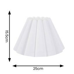 ValueLights Lauren Fabric Pleated Scallop Edge Tapered Ceiling Floor Table Lamp Shade in White - thumbnail 4