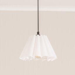 ValueLights Lauren Fabric Pleated Scallop Edge Tapered Ceiling Floor Table Lamp Shade in White - thumbnail 3