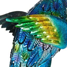 Wyld and Coco 75cm Hand-Painted Metal Peacock Figurine Blue - Indoor Outdoor Decor - thumbnail 8