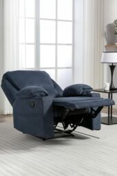 More4Homes Sydney 1 Seater Fabric Manual Recliner Chair with Cupholders in Blue - thumbnail 6