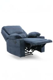 More4Homes Sydney 1 Seater Fabric Manual Recliner Chair with Cupholders in Blue - thumbnail 2