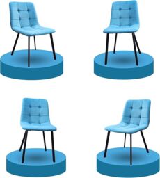 Interior Emporium Ltd IE Nordic Rock Extendable Ceramic Dining Table (White) - with 4 Static Chairs (Black, Grey, Green, Teel) in White - thumbnail 7