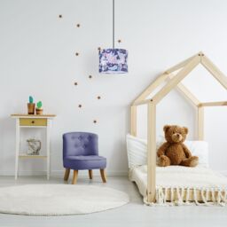 Happy Homewares Feminine Purple & Pink Cotton 10 Shade with Elegant Unicorns & Green Flowers - Size: 10 inches - thumbnail 8