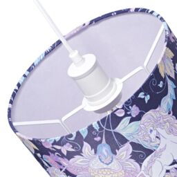 Happy Homewares Feminine Purple & Pink Cotton 10 Shade with Elegant Unicorns & Green Flowers - Size: 10 inches - thumbnail 5