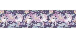 Happy Homewares Feminine Purple & Pink Cotton 10 Shade with Elegant Unicorns & Green Flowers - Size: 10 inches - thumbnail 3