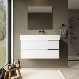 Banyetti Celtic 1000mm Wall Hung Bathroom Vanity Unit with Veneto No Tap Hole Basin - Gloss White - thumbnail 5