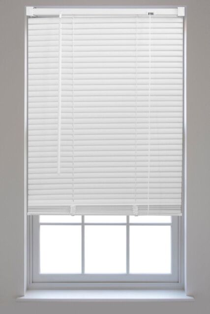 Furnished White PVC 25mm Slat Venetian Blinds - Trimmable Window Blinds for Home & Office - Size: 70 cm width x 210 cm drop - image 1