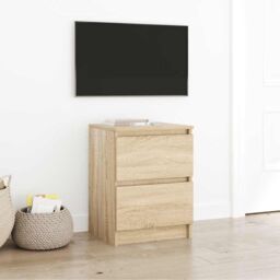 Berkfield Home TV Cabinet Sonoma Oak 40x35x54 cm Engineered Wood in Brown - Size: 40 x 35 x 54 cm - thumbnail 1