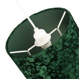 Happy Homewares Floral Decorated Forest & Emerald Green Velvet Fabric Shade with Inner Lining in Dark Green - Size: 10 inches - thumbnail 5