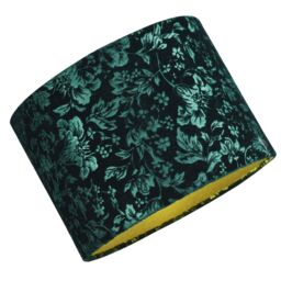 Happy Homewares Floral Decorated Forest & Emerald Green Velvet Fabric Shade with Inner Lining in Dark Green - Size: 10 inches - thumbnail 2