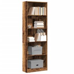 Berkfield Home Bookcase Old Wood 60x24x176 cm Engineered Wood in Brown - Size: 60 x 24 x 176 cm - thumbnail 1