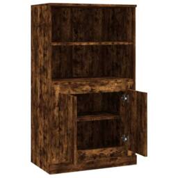 Berkfield Home Highboard Smoked Oak 60x35.5x103.5 cm Engineered Wood in Brown - thumbnail 8