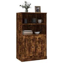 Berkfield Home Highboard Smoked Oak 60x35.5x103.5 cm Engineered Wood in Brown - thumbnail 4