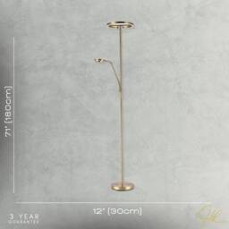 Happy Homewares Halo LED Mother & Child Floor Lamp in Antique Brass with Dimmers in Metallic Gold - thumbnail 7