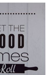 Orsina Let The Good Times Roll Wall Plaque, Fun Rolling Pin Graphic With Playful Typography, Lighthearted Decor in Grey - thumbnail 3