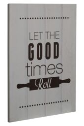 Orsina Let The Good Times Roll Wall Plaque, Fun Rolling Pin Graphic With Playful Typography, Lighthearted Decor in Grey - thumbnail 2