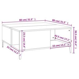 Berkfield Home Coffee Table Concrete Grey 80x80x36.5 cm Engineered Wood - thumbnail 8