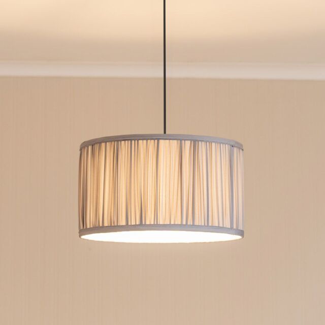 ValueLights Jess Fabric Ruched Pleated Ceiling Floor Table Large Drum Lamp Shade in Baby Blue - image 1