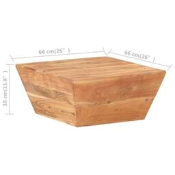 Berkfield Home Coffee Table V-shape 66x66x30 cm Solid Acacia Wood in Brown - Size: 66 x 66 x 30 cm - thumbnail 6