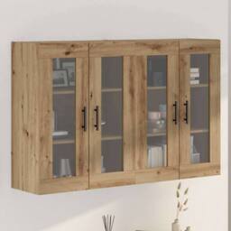 Berkfield Home Wall Mounted Cabinets 2 pcs Artisan Oak 69.5x34x90 cm Engineered Wood in Brown - thumbnail 2
