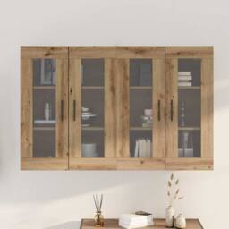 Berkfield Home Wall Mounted Cabinets 2 pcs Artisan Oak 69.5x34x90 cm Engineered Wood in Brown - thumbnail 4