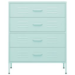 Berkfield Home Chest of Drawers Mint 80x35x101.5 cm Steel in Blue - thumbnail 3