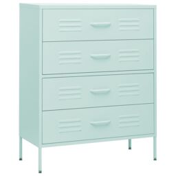 Berkfield Home Chest of Drawers Mint 80x35x101.5 cm Steel in Blue - thumbnail 2