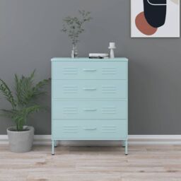 Berkfield Home Chest of Drawers Mint 80x35x101.5 cm Steel in Blue