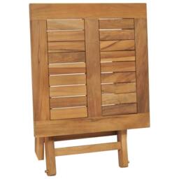 Berkfield Home Folding Sun Lounger with Table Solid Teak Wood in Brown - thumbnail 9