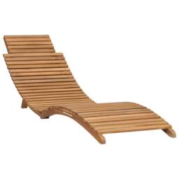 Berkfield Home Folding Sun Lounger with Table Solid Teak Wood in Brown - thumbnail 5