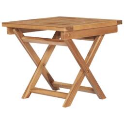 Berkfield Home Folding Sun Lounger with Table Solid Teak Wood in Brown - thumbnail 8