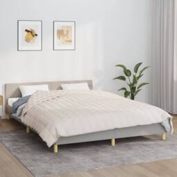 Berkfield Home Weighted Blanket Light Cream 220x240 cm King 15 kg Fabric - thumbnail 1