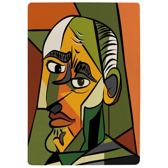 Benjamin Tate Design Frowning Man Closeup Designer Rug in Natural - Size: Large - image 1