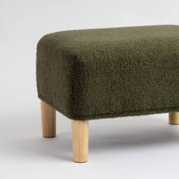 Scottish Everlastings Ltd Green Boucle Foot Stool - thumbnail 2