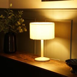 ValueLights Triston Light Wood Table Lamp Light with Boucle Shade in Cream - Size: 10 inches - thumbnail 4