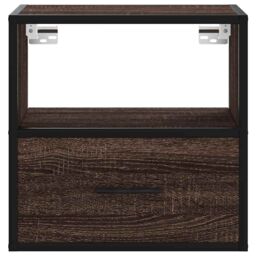 Berkfield Home Wall-mounted Bedside Cabinet Brown Oak 40x31x39.5 cm - thumbnail 5