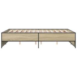 Berkfield Home Durable Bed Frame without Mattress Sonoma Oak 135x190 cm Double in Natural - thumbnail 5