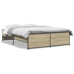 Berkfield Home Durable Bed Frame without Mattress Sonoma Oak 135x190 cm Double in Natural - thumbnail 3