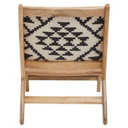 Orsina Berber Style Chair, Mango Wood Frame Upholstered Accent Chair, Tribal Motif Cotton Armchair With Foam Padding - thumbnail 8