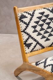Orsina Berber Style Chair, Mango Wood Frame Upholstered Accent Chair, Tribal Motif Cotton Armchair With Foam Padding - thumbnail 2