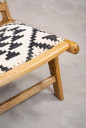 Orsina Berber Style Chair, Mango Wood Frame Upholstered Accent Chair, Tribal Motif Cotton Armchair With Foam Padding - thumbnail 3