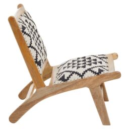 Orsina Berber Style Chair, Mango Wood Frame Upholstered Accent Chair, Tribal Motif Cotton Armchair With Foam Padding - thumbnail 7