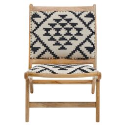 Orsina Berber Style Chair, Mango Wood Frame Upholstered Accent Chair, Tribal Motif Cotton Armchair With Foam Padding - thumbnail 6