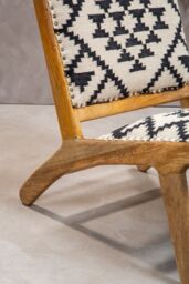 Orsina Berber Style Chair, Mango Wood Frame Upholstered Accent Chair, Tribal Motif Cotton Armchair With Foam Padding - thumbnail 5