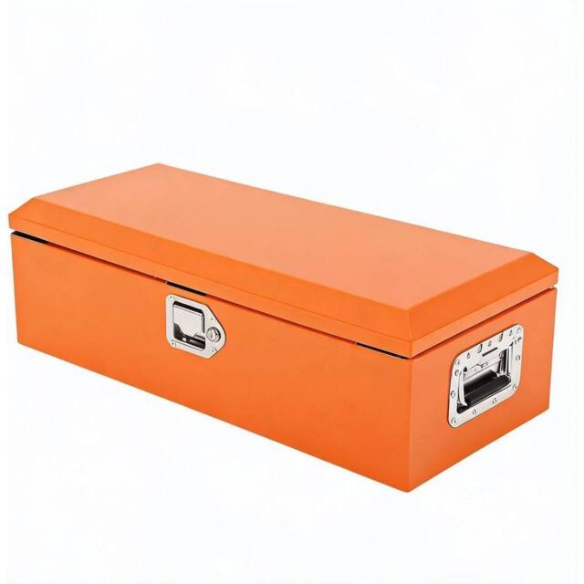 VOGREX Heavy Duty Diamond Plate Steel Truck Tool Box in Orange - image 1