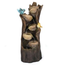 Primrose Birds Nest Family Tree Tiered Cascade Outdoor Garden Water Feature in Natural