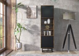 Mex Furniture LTD Display Cabinet 175cm Loft / Industrial in Dark Brown - thumbnail 3