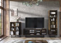 Mex Furniture LTD Display Cabinet 175cm Loft / Industrial in Dark Brown - thumbnail 8