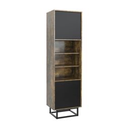 Mex Furniture LTD Display Cabinet 175cm Loft / Industrial in Dark Brown - thumbnail 2